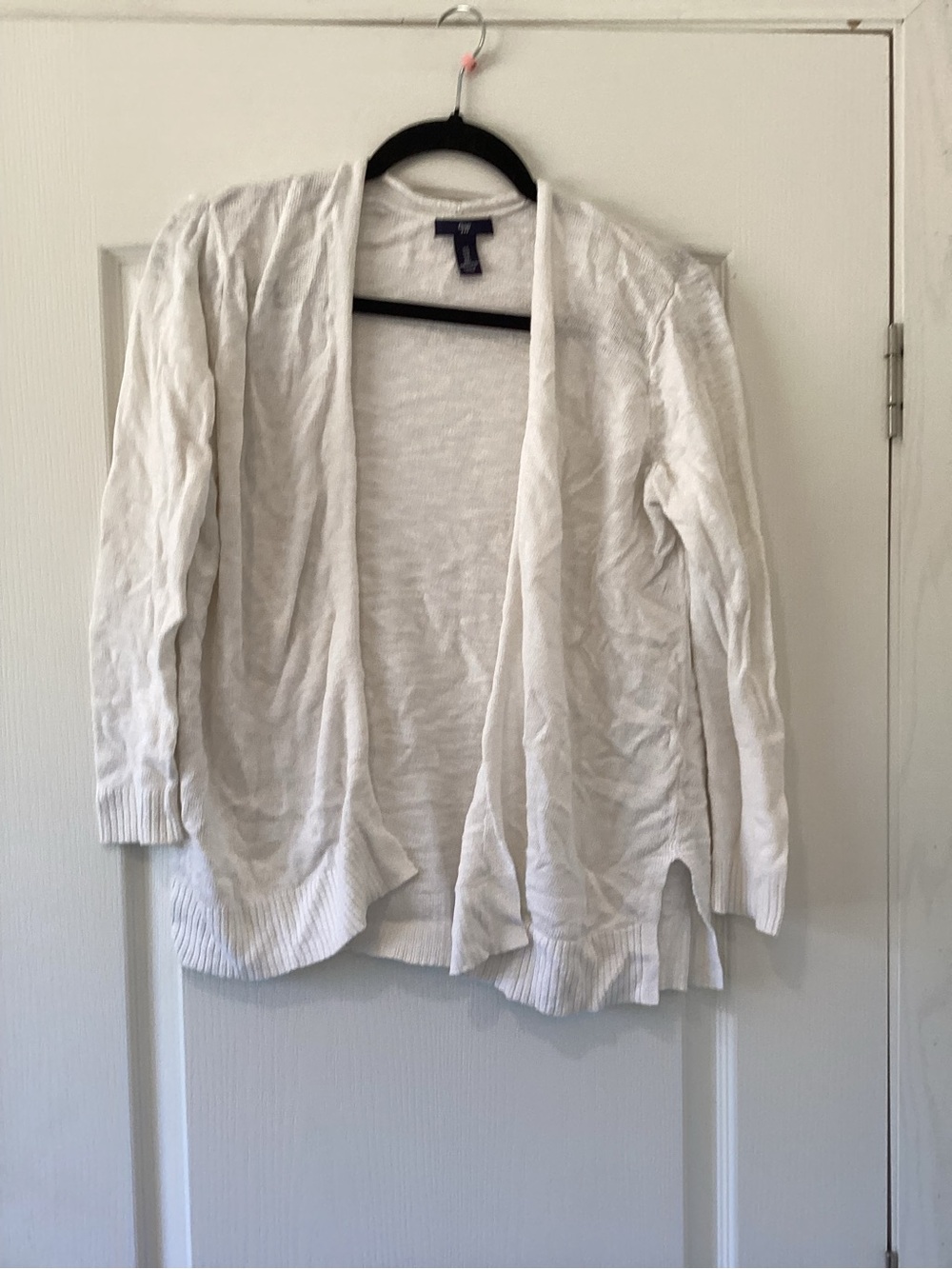 GAP White Open-Front Lightweight Women's Cardigan L EUC